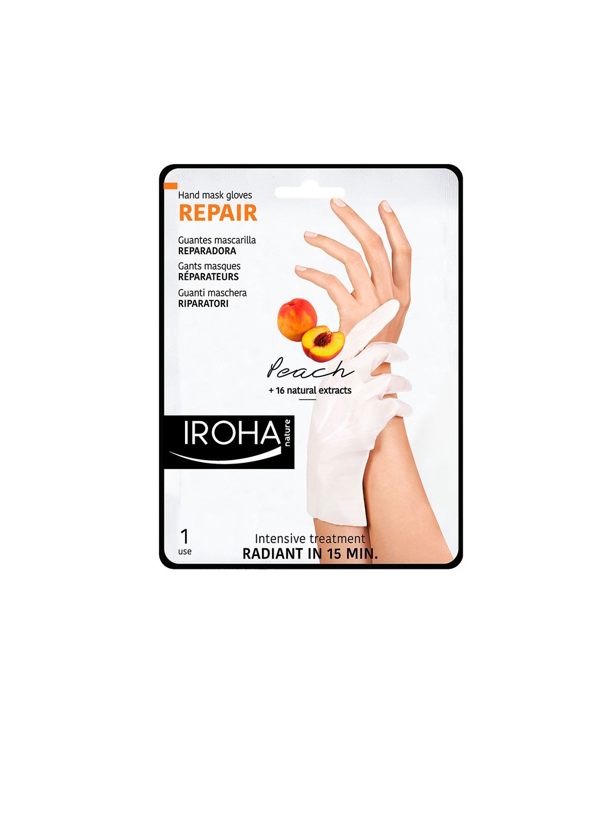 Iroha PEACH maschera per mani e unghie guanti riparatori 2 unit unisex