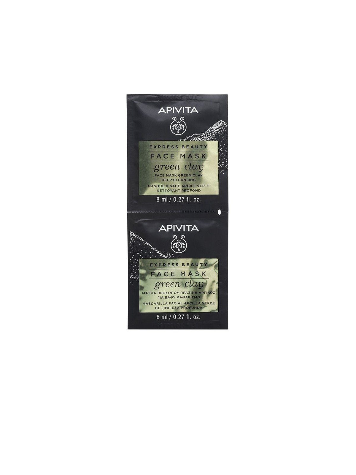 Maschera detergente profonda con argilla verde Apivita 2 x 8ml