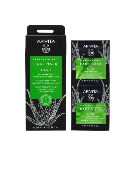 Maschera idratante rinfrescante con aloe Apivita 2 x 8ml