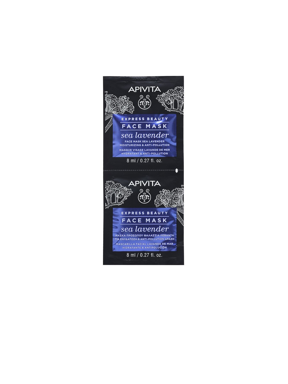 Maschera idratante e antiinquinamento Apivita 2 x 8ml
