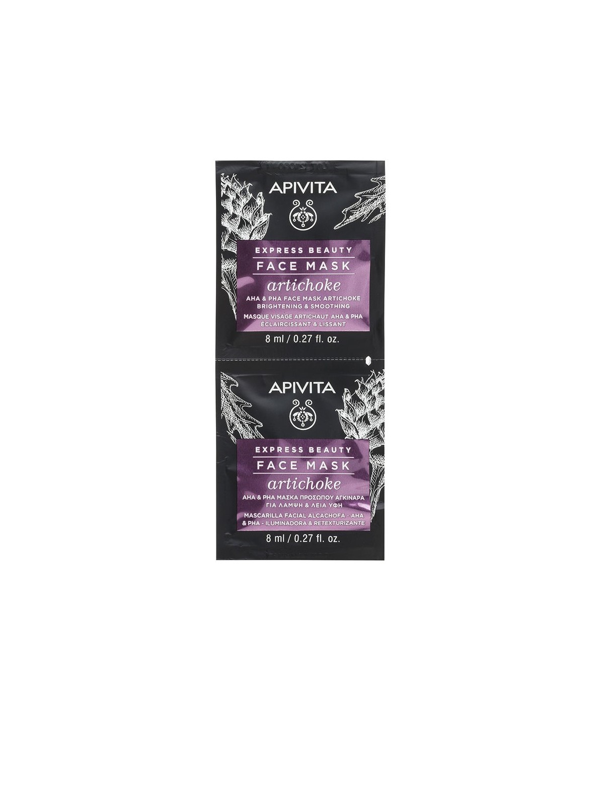 Maschera illuminante e ristrutturante Apivita 2 x 8ml