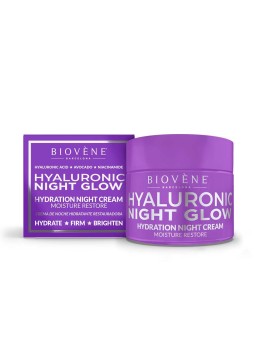 Biovne HYALURONIC NIGHT GLOW crema notte idratante ripristino umidit 50ml donna Biovène www.essenzetotalstyle.com 