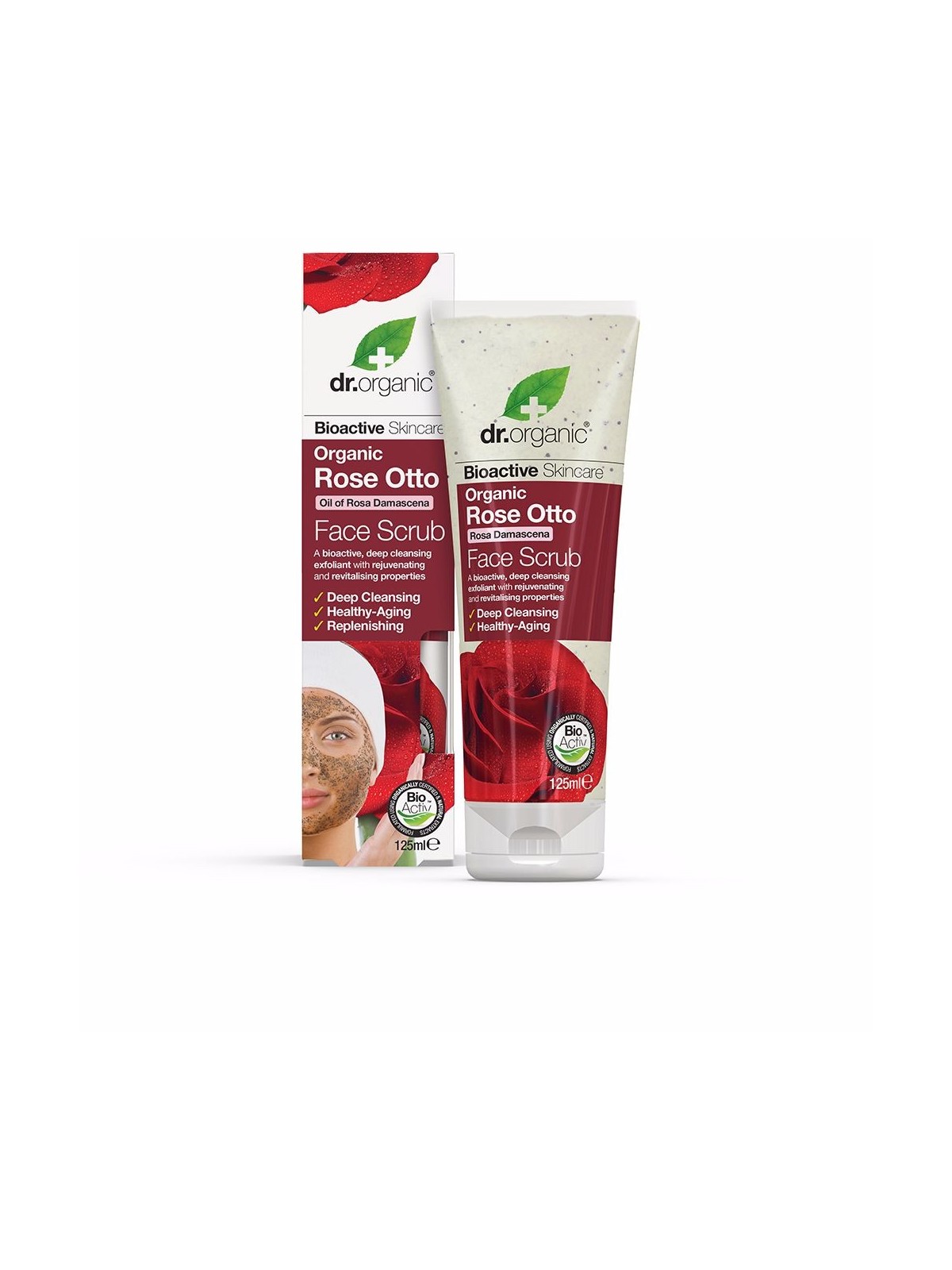 Esfoliante viso Dr Organic ROSA DI DAMASCO 125ml