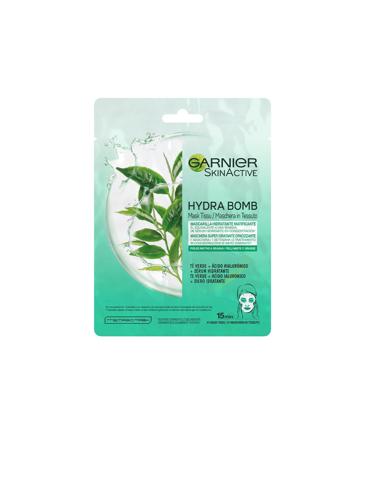 Maschera viso idratante opacizzante Garnier SKINACTIVE HYDRABOMB 28 gr