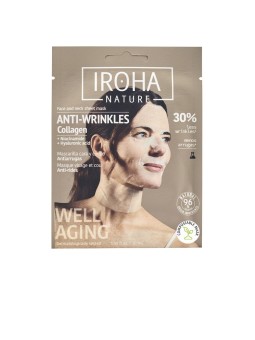 Iroha 100% COTTON FACE & NECK MASK with collagen anti-aging