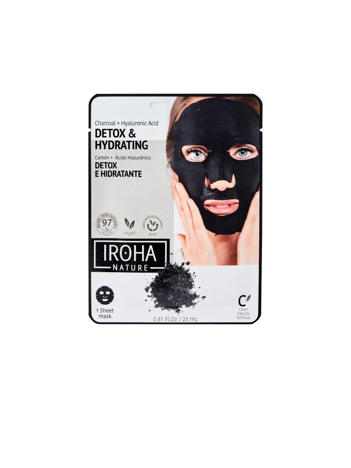 Iroha DETOX BLACK CHARCOAL disposable face mask