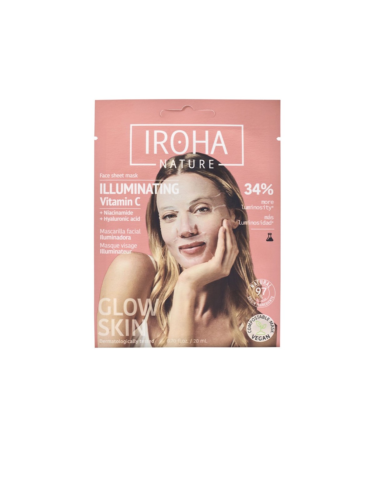 Iroha MASCHERA DI TESSUTO illuminante vitamina C HA 1 unit donna