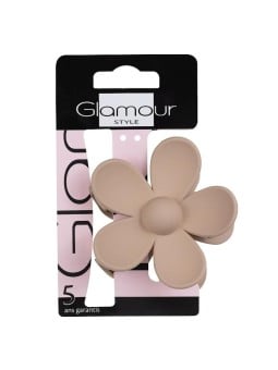 GLAMOUR Fermaglio per capelli con fiore beige grande