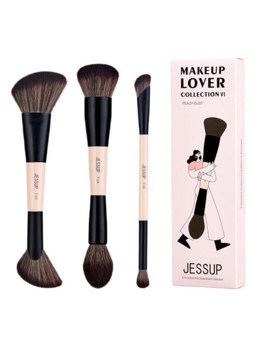 JESSUP Set di 3 pennelli per il trucco Duo-End Face Brush Collection 6 in 3 T508