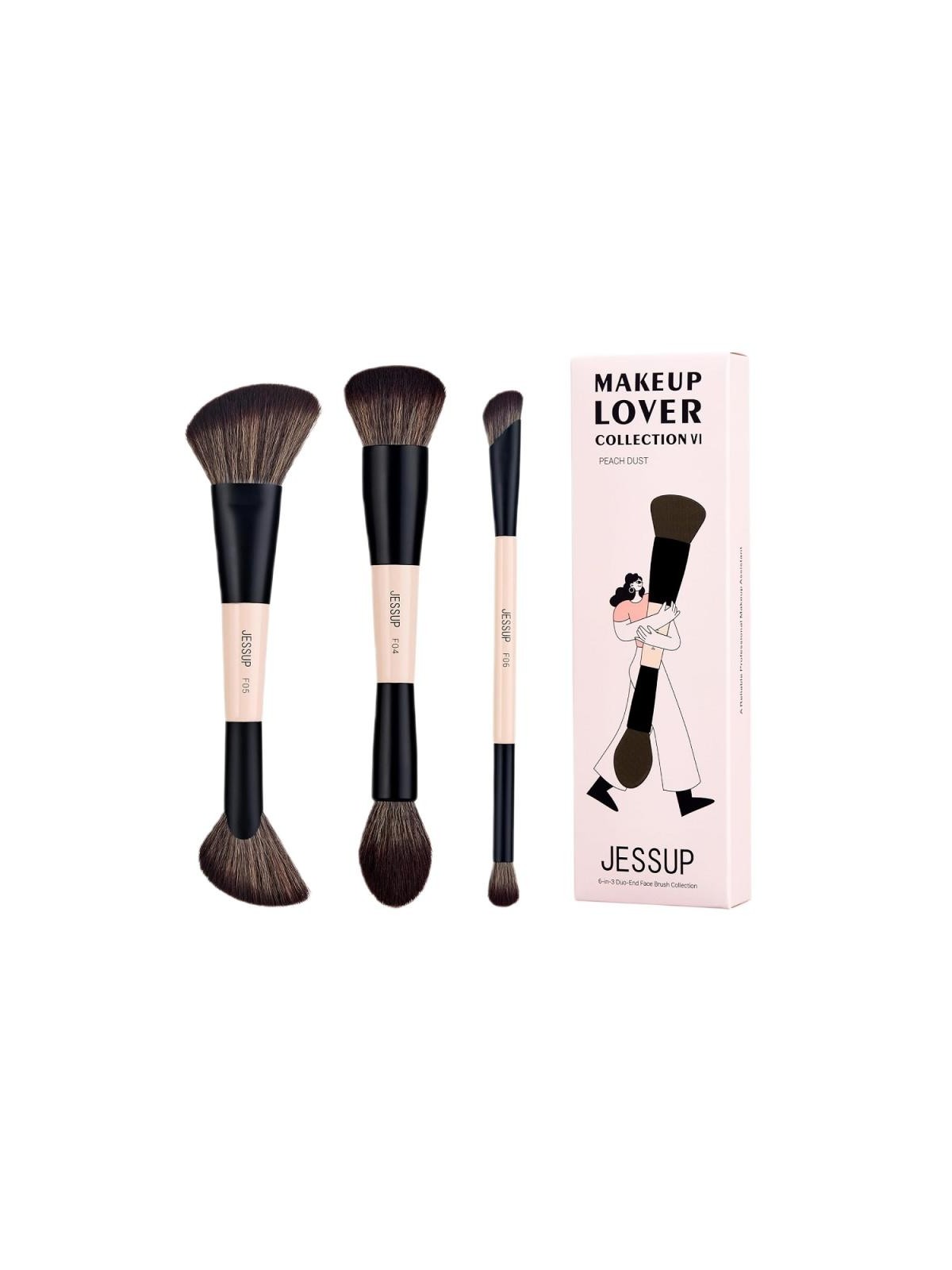 JESSUP Set di 3 pennelli per il trucco Duo-End Face Brush Collection 6 in 3 T508
