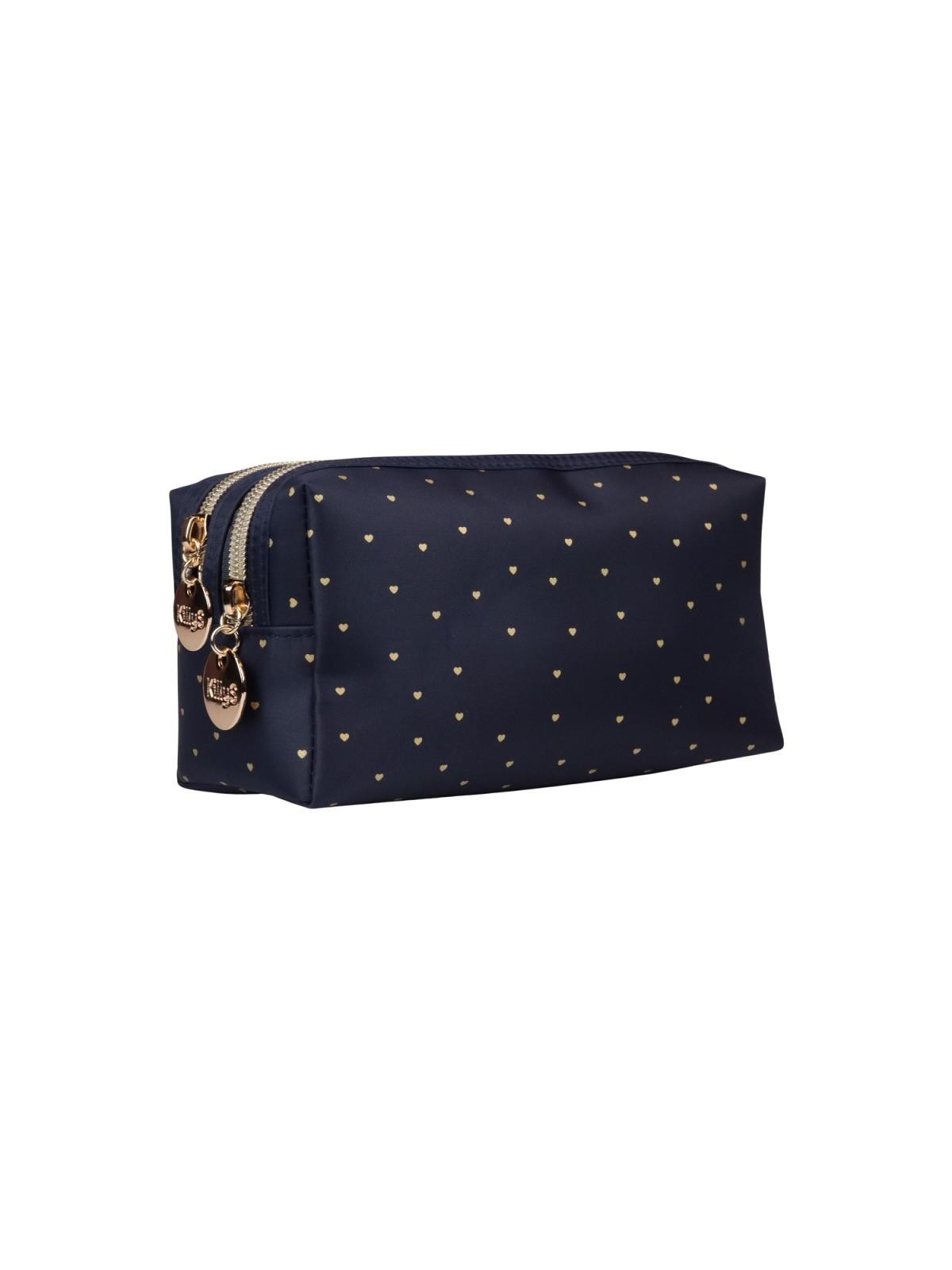 KILLYS Borsa cosmetica a forma di cuore dorato con due cerniere