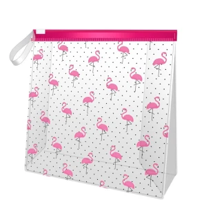 KILLYS Borsa cosmetica trasparente con fenicotteri