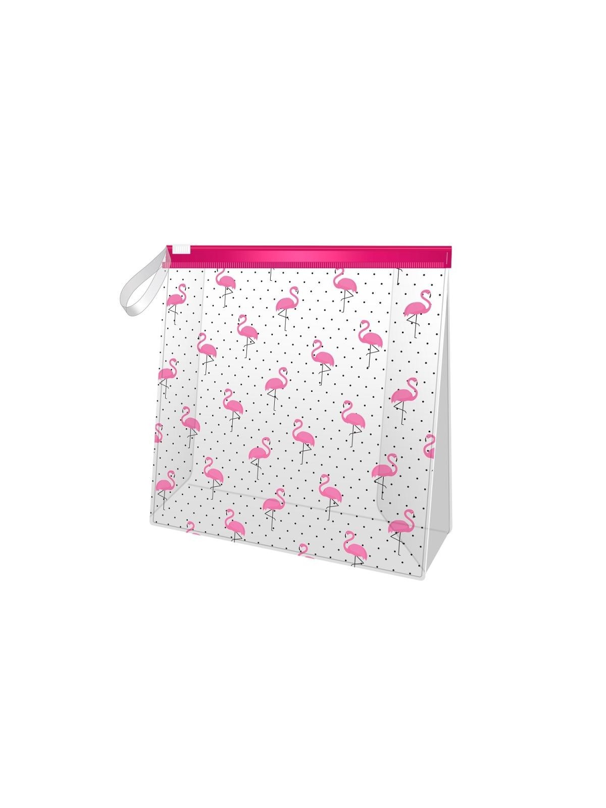 KILLYS Borsa cosmetica trasparente con fenicotteri