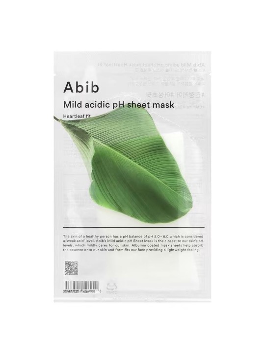 Abib maschera in tessuto a ph acido delicato heartleaf fit maschera viso in tessuto 30 ml