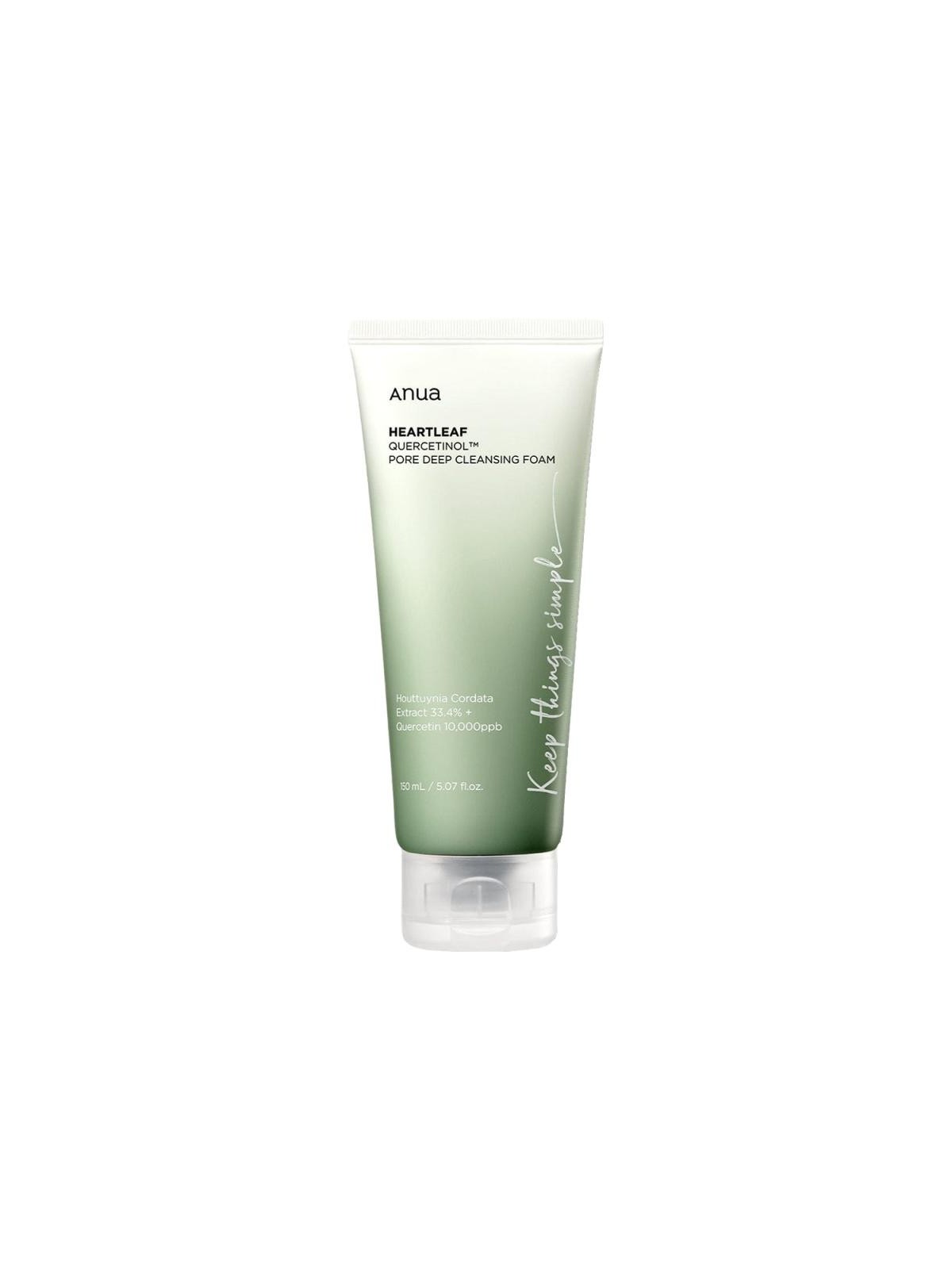 Anua schiuma detergente profonda per i pori al quercetinolo heartleaf 150 ml