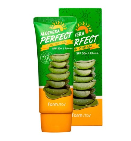 Farmstay aloevera perfect sun cream protezione solare con aloe 70 g
