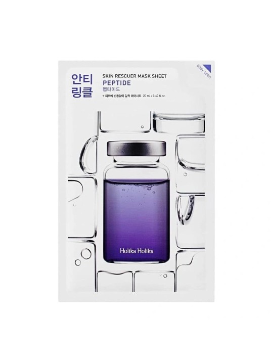 Holika holika maschera in foglio antirughe skin rescuer mask sheet peptide con peptidi