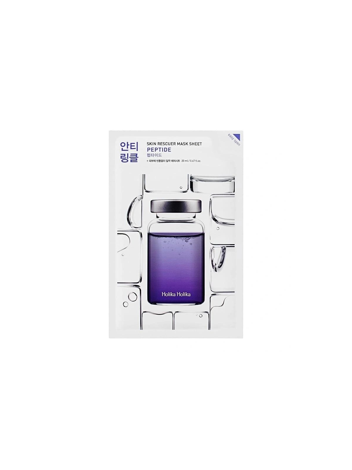 Holika holika maschera in foglio antirughe skin rescuer mask sheet peptide con peptidi
