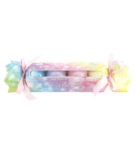 Love skin bombe da bagno colorate a forma di unicorno, 4 x 100 g