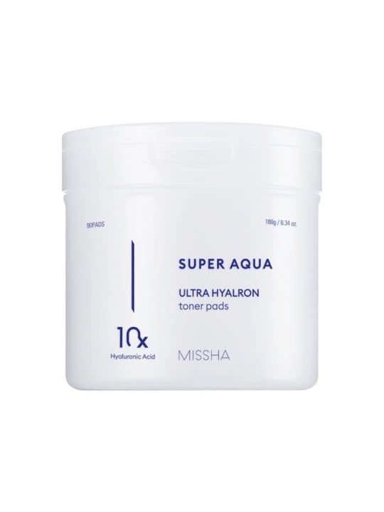 Missha super aqua ultra hyalron toner pads dischetti idratanti per il viso 90 pezzi
