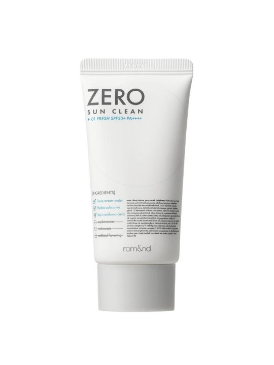 Rom&nd zero sun clean protezione solare viso spf50+ pa++++ 01 fresh 50ml