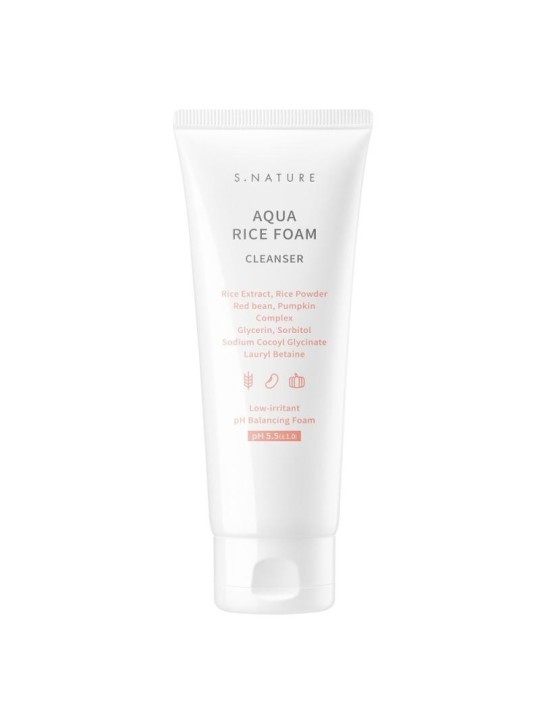 S.nature aqua rice foam cleanser detergente viso in schiuma di riso 160 ml