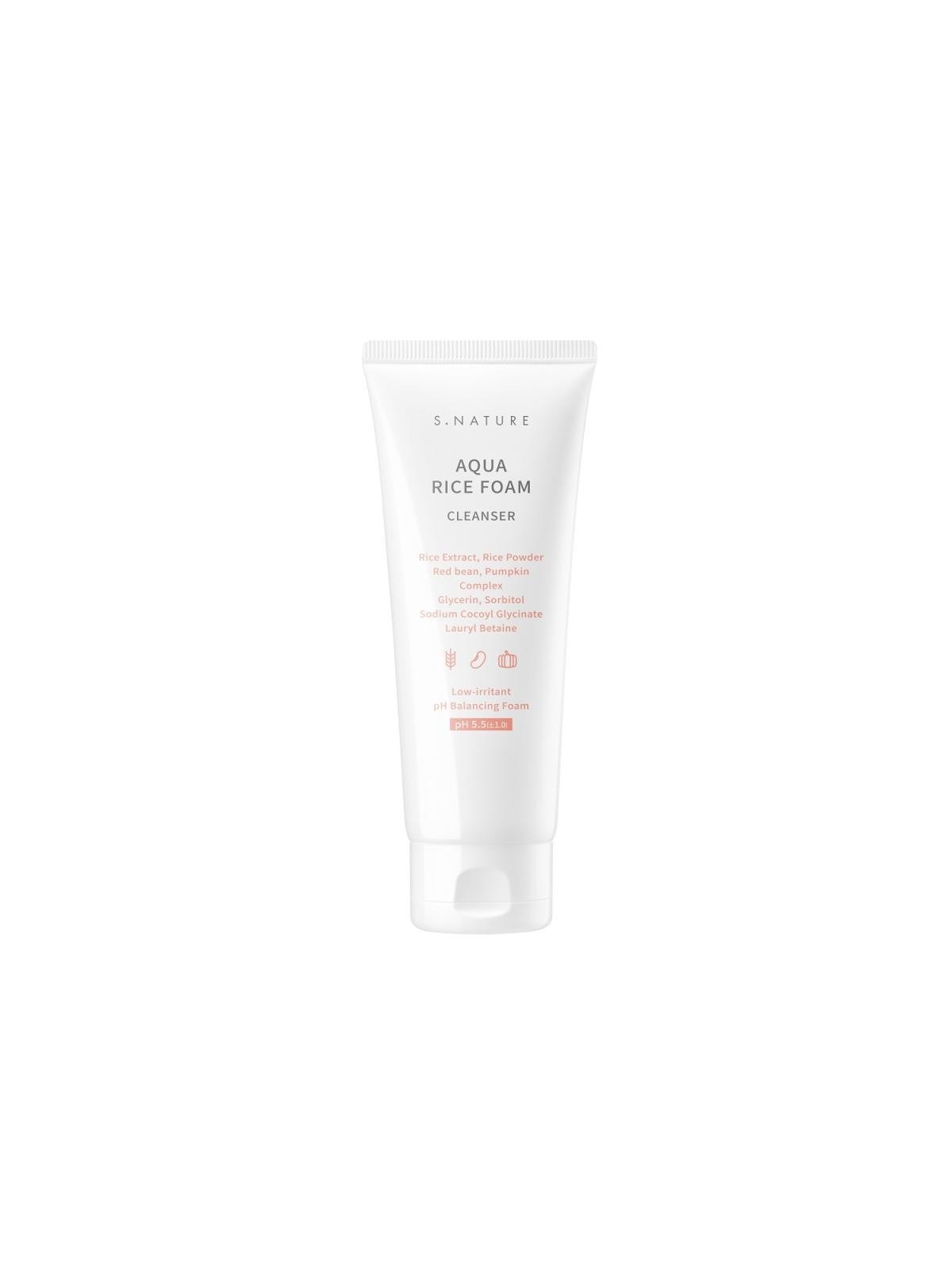 S.nature aqua rice foam cleanser detergente viso in schiuma di riso 80 ml