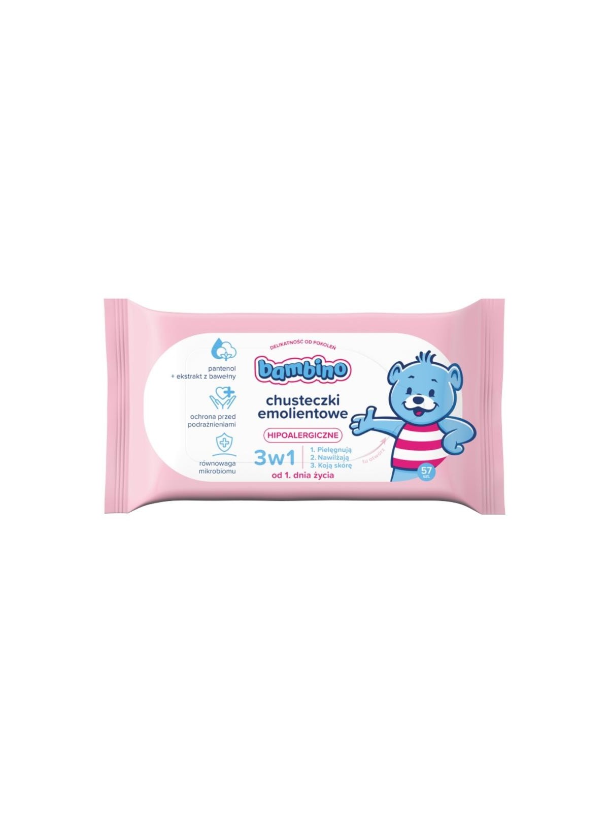 Bambino salviette emollienti 3 in 1 57 pezzi