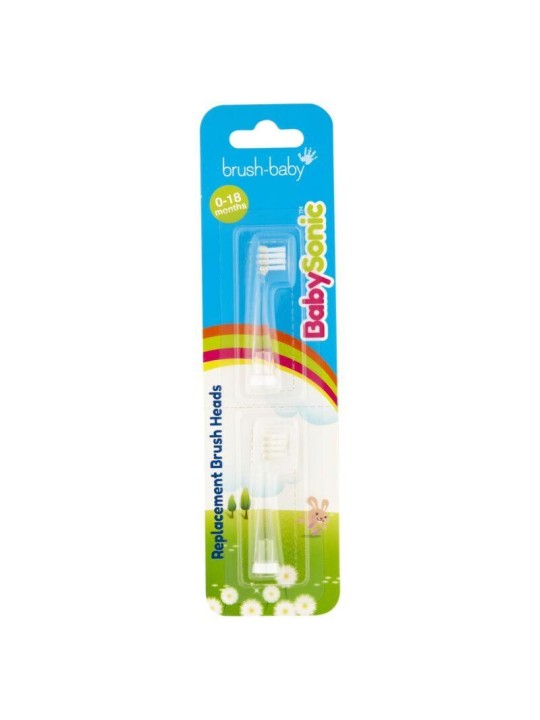 Brush baby testine per spazzolino sonico baby sonic 0-18 mesi, 2 pezzi.