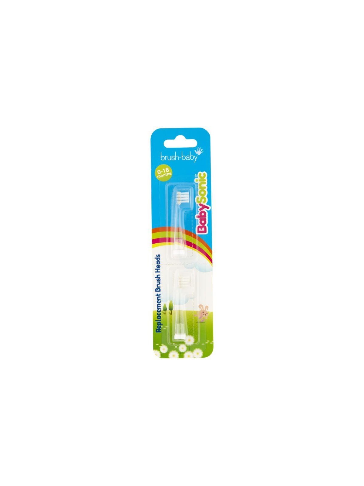 Brush baby testine per spazzolino sonico baby sonic 0-18 mesi, 2 pezzi.