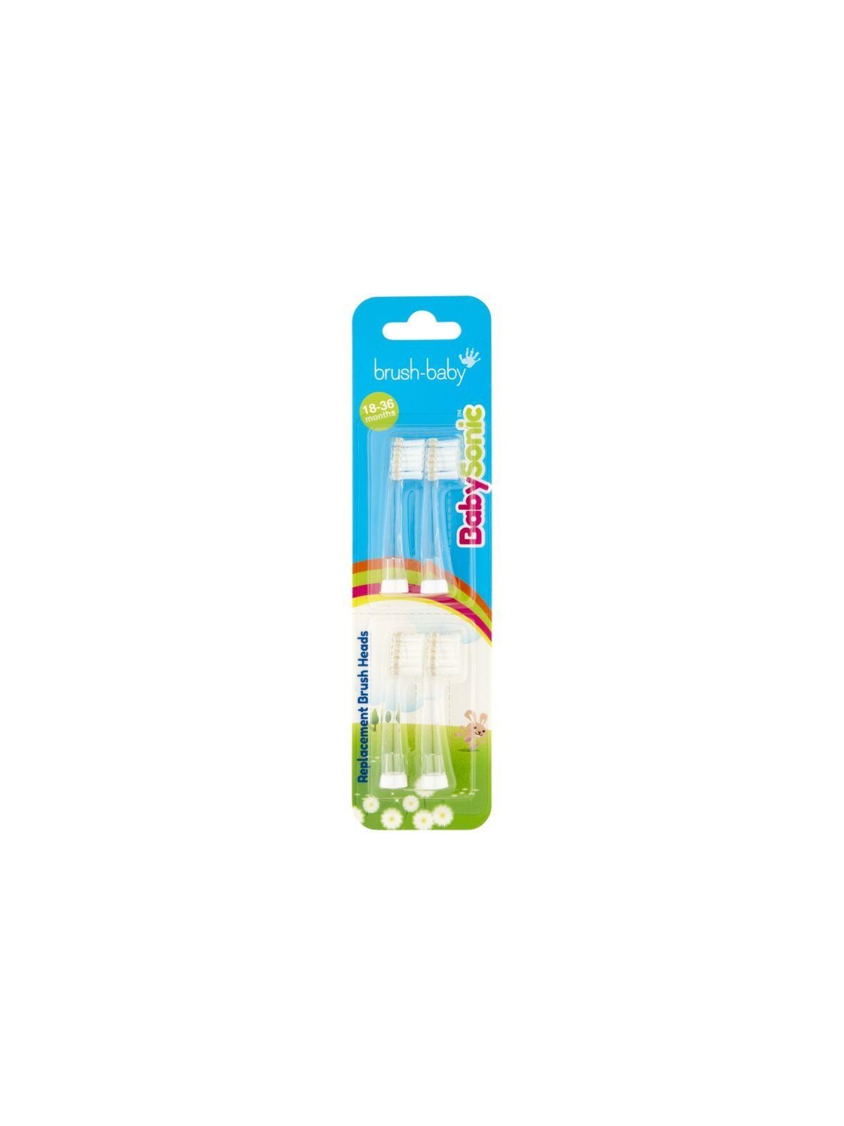 Brush baby testine per spazzolino sonico baby sonic 18-36 mesi 4 pezzi.