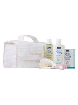 Chicco set baby moments detergente liquido 200 ml + lozione corpo 200 ml + eau de parfum 100 ml + pennello + trousse