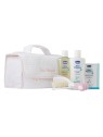 Chicco set baby moments detergente liquido 200 ml + lozione corpo 200 ml + eau de parfum 100 ml + pennello + trousse