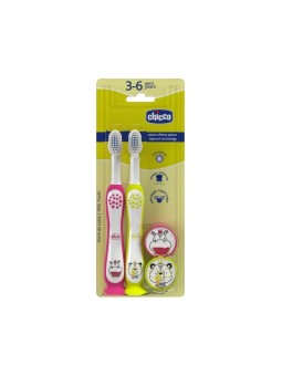 Chicco spazzolino da denti 3-6l ippopotamo e panda 2 pezzi.