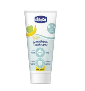 Chicco dentifricio dentifricio con fluoro 1000 ppm, gusto mela-banana, 6-24 mesi, 50 ml