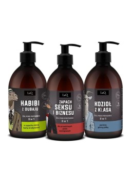 Laq set set uomo habibi clean pack da dubai + profumo di sesso e business + capra di classe 3x500ml