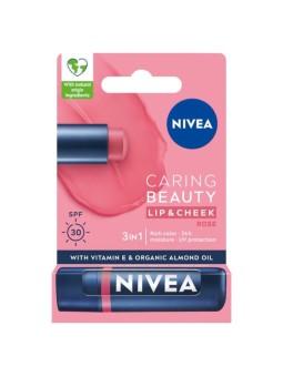 Nivea rossetto caring beauty 3 in 1 rose care 4,8 g