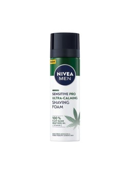 Nivea schiuma da barba ultra-calmante men sensitive pro con olio di semi di canapa 200 ml