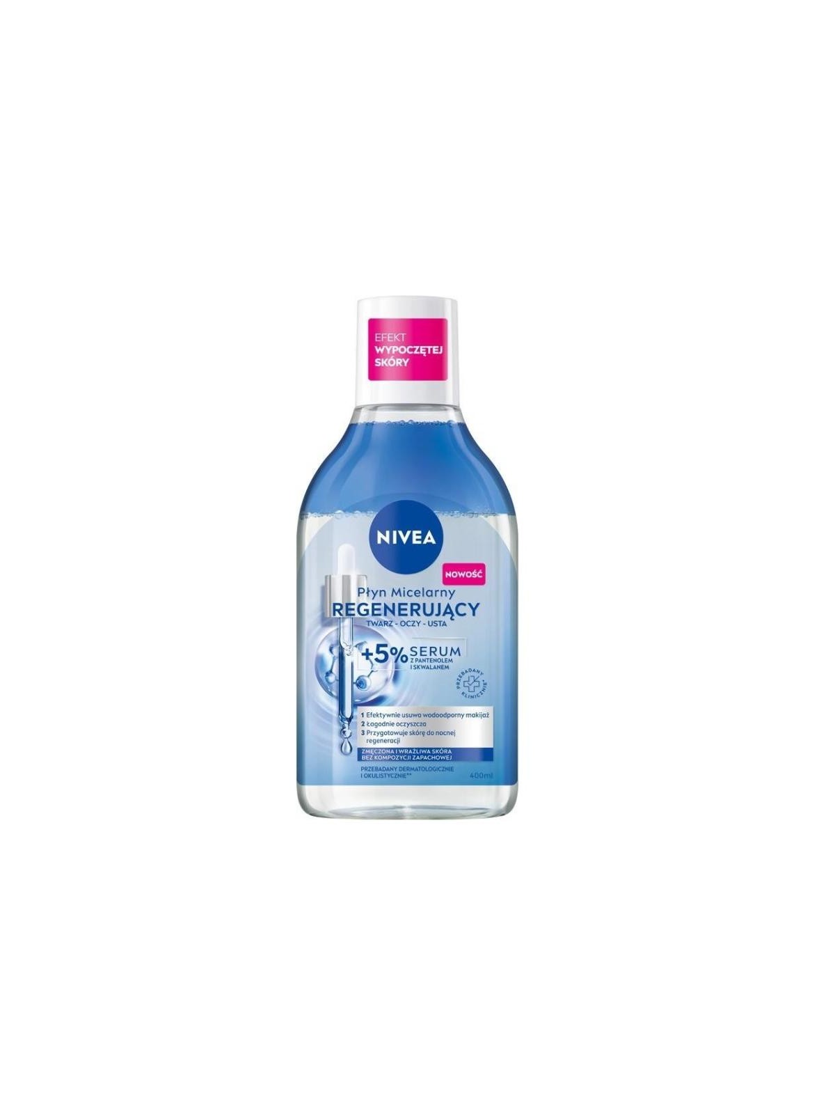 Nivea fluido micellare struccante per pelli sensibili e stanche rigenerante 400ml