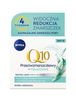 Nivea q10 crema antirughe extra leggera levigante per pelli miste per il giorno spf 15 50 ml