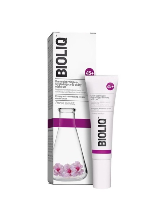 Bioliq crema dermorassodante e levigante per occhi e labbra 45+ estratto di ciliegia giapponese 15 ml