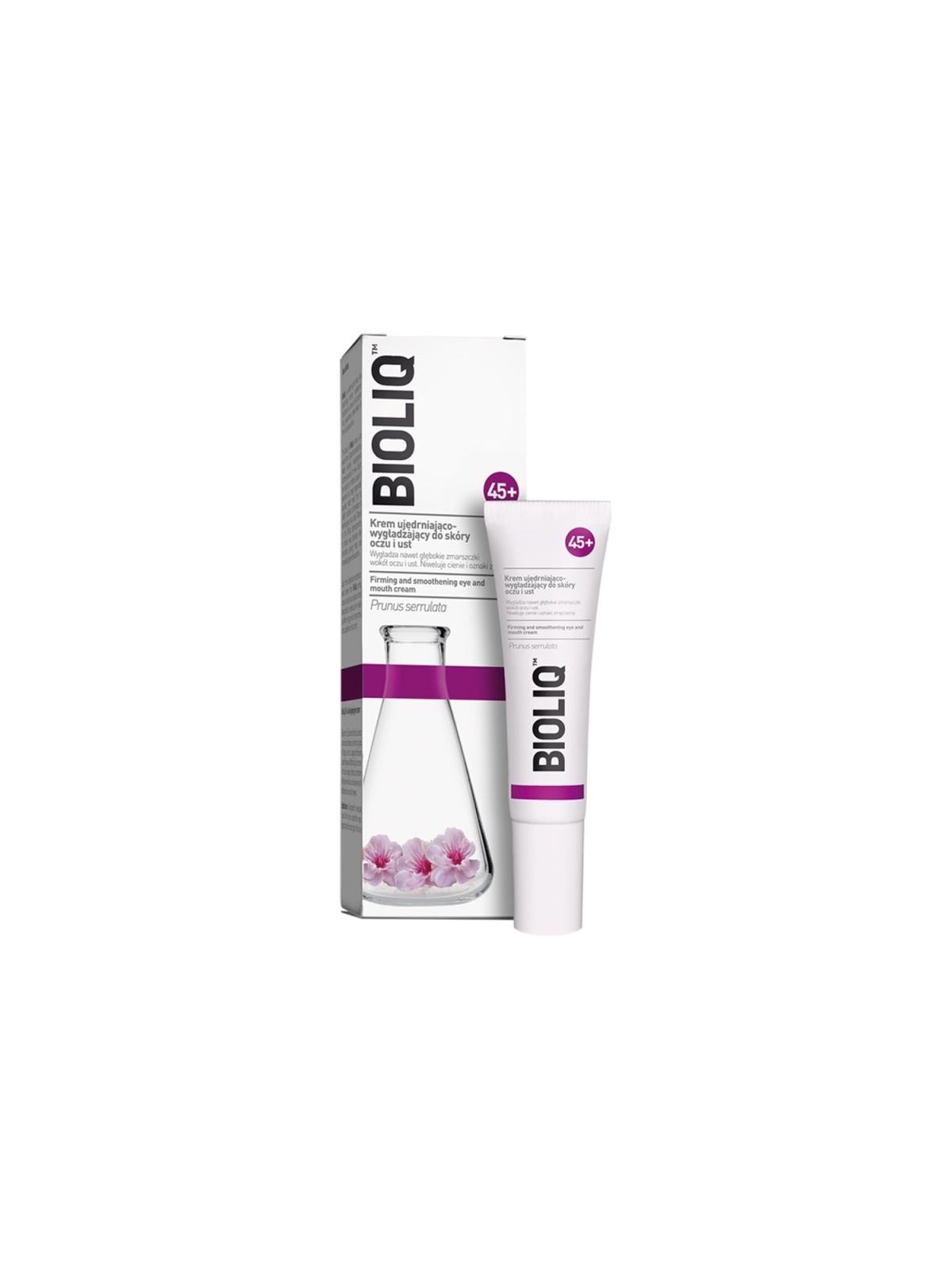 Bioliq crema dermorassodante e levigante per occhi e labbra 45+ estratto di ciliegia giapponese 15 ml