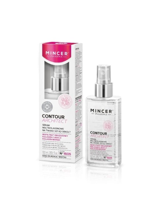 Mincer pharma siero multi-collagene contour architect per viso, collo e décolleté per pelli mature e rilassate 1605 100 ml