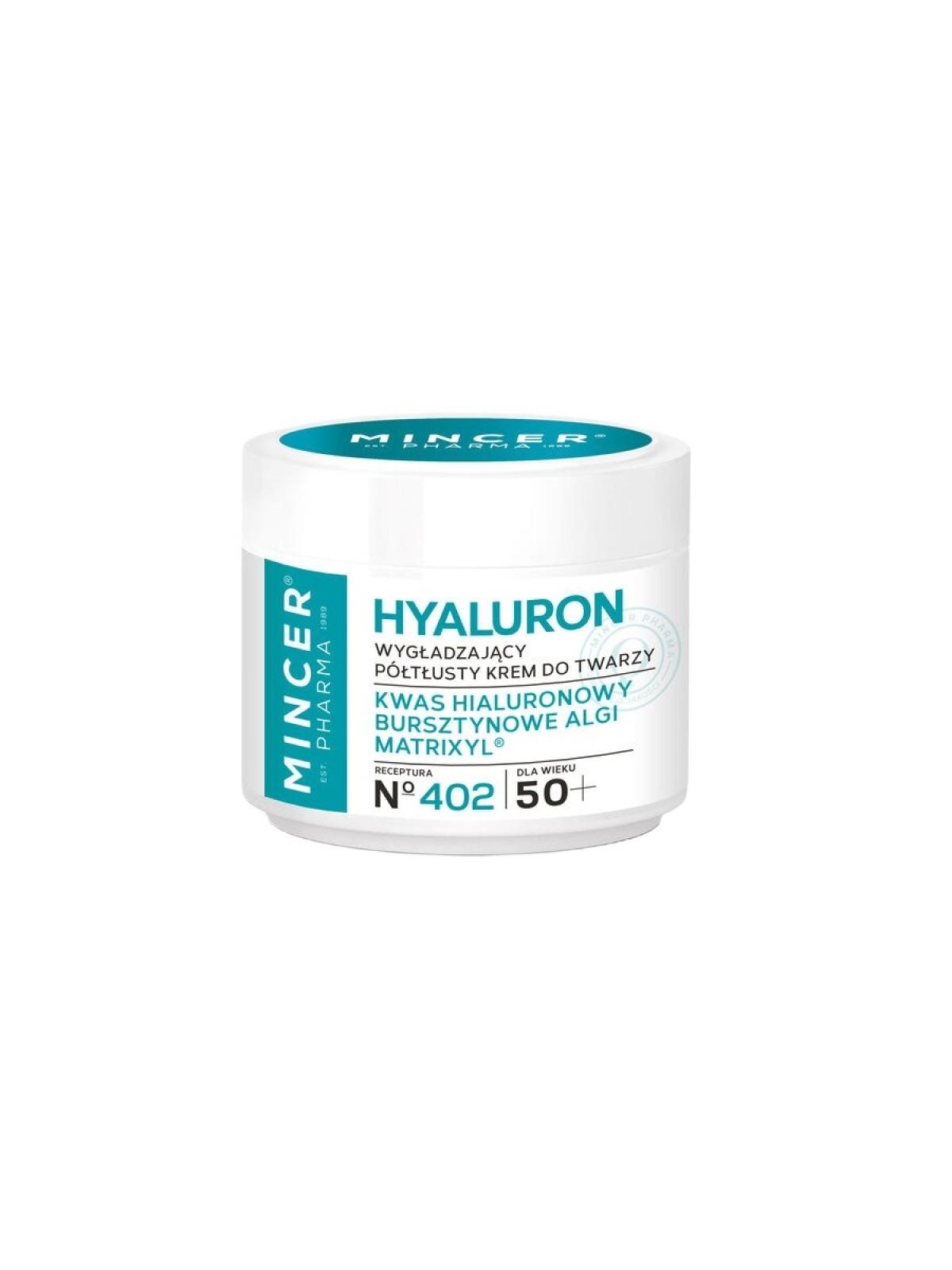 Mincer pharma crema viso semi-grassa levigante hyaluron 50+ 402 50 ml