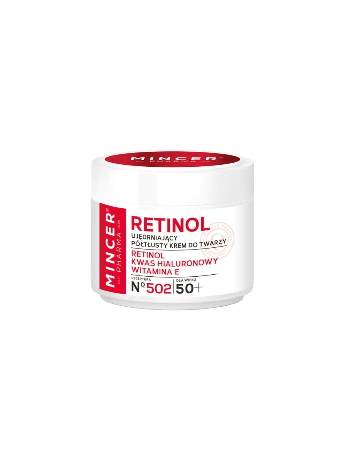Mincer pharma crema viso rassodante semi-ricca al retinolo 50+ 502 50 ml
