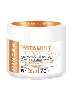 Mincer pharma vitamine della giovinezza 70+ crema viso lifting oleosa 354 50 ml