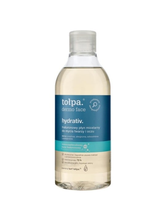 Tołpa dermo face hydrativ fluido micellare all'acido ialuronico per la detersione di viso e occhi 400 ml