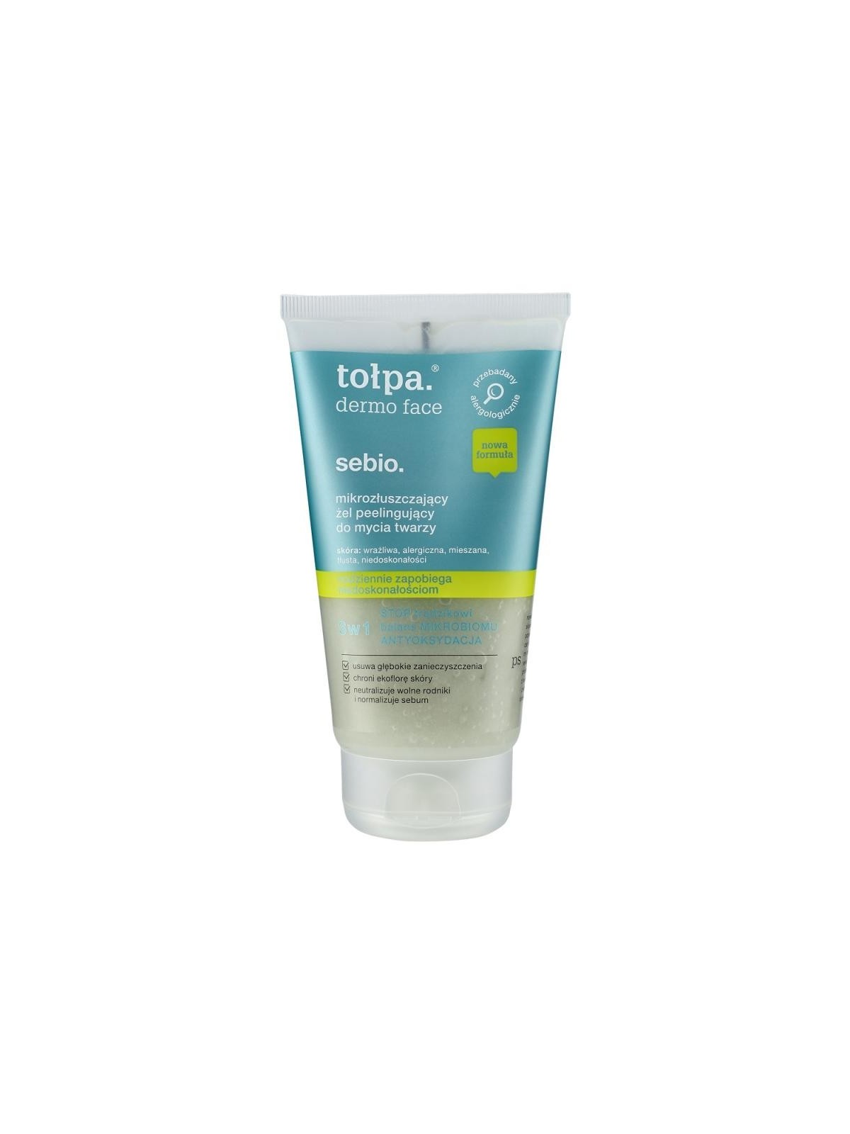 Tołpa dermo face sebio gel peeling microesfoliante per la pulizia del viso 150 ml
