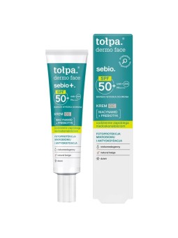 Tołpa dermo face sebio+ cc crema viso con spf50+ pa++++ natural beige 40ml
