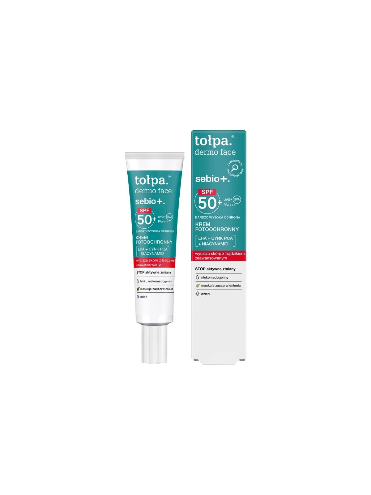 Tołpa crema viso dermo face sebio+ con spf50+ pa++++ 40ml